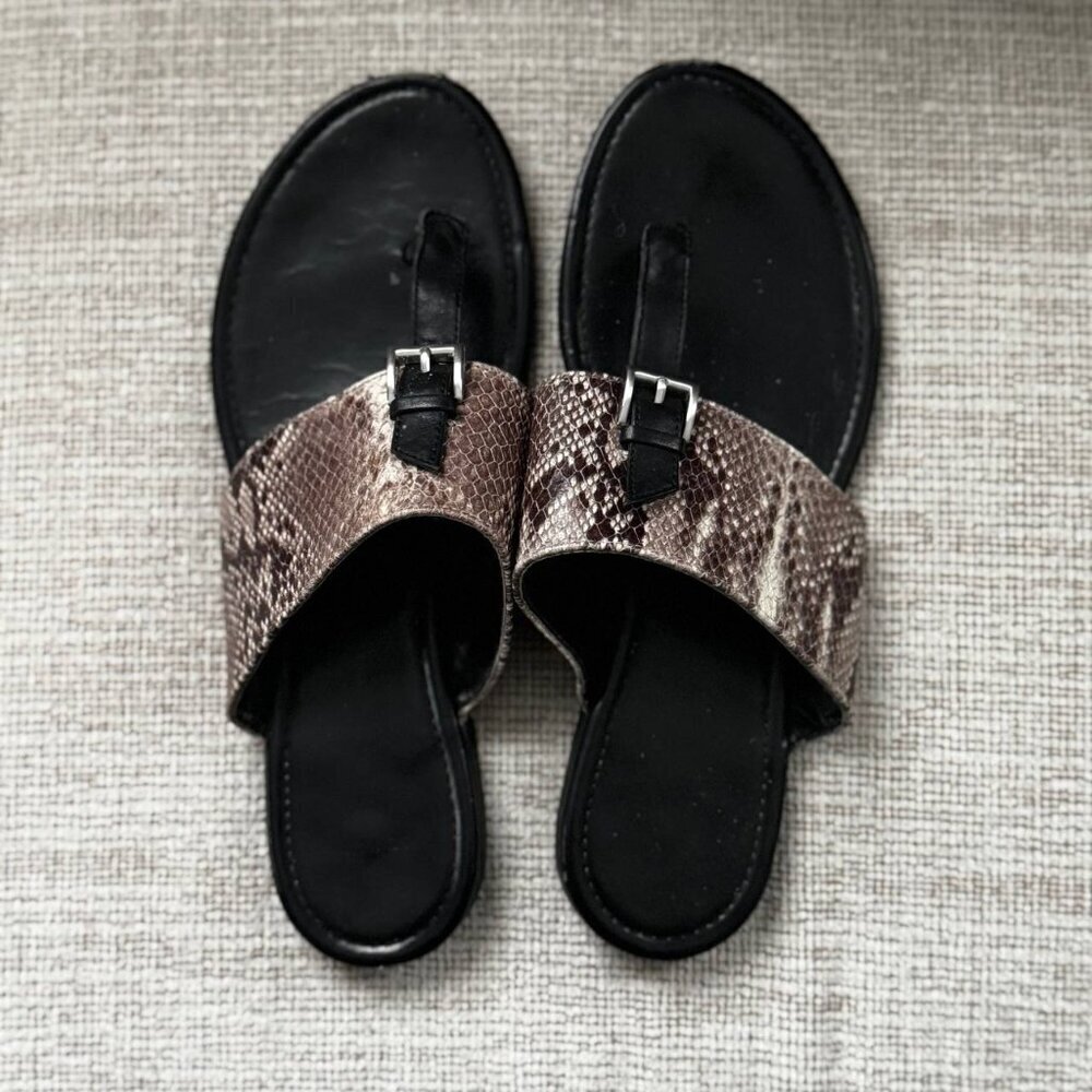 COLE HAAN Women’s Stylish Snake Skin Leather Sandals - Size 7